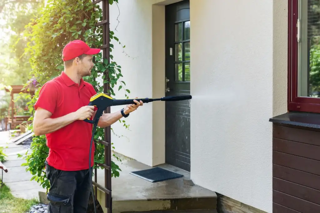 clean windows with a pressure washer