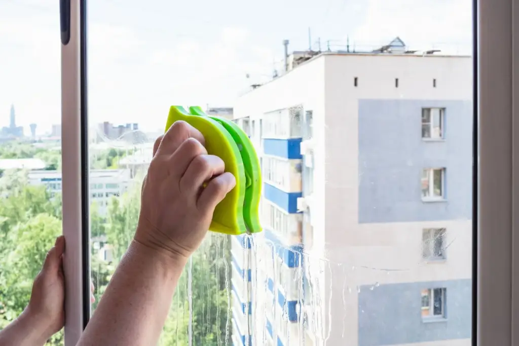 how to use double faced glass cleaner